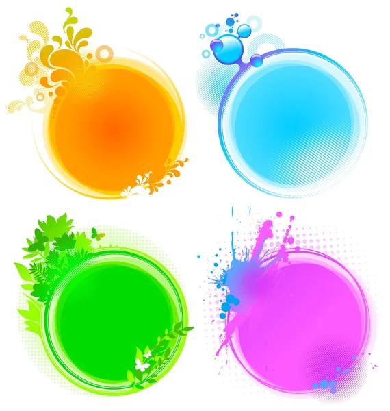 Cadres vectoriels ronds couleur — Image vectorielle