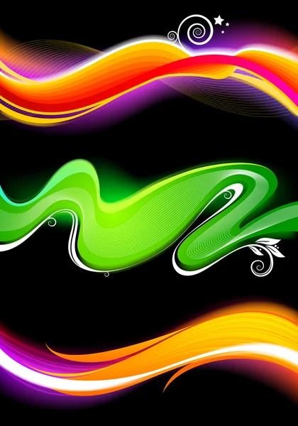 Coloridas ondas vectoriales abstractas — Vector de stock
