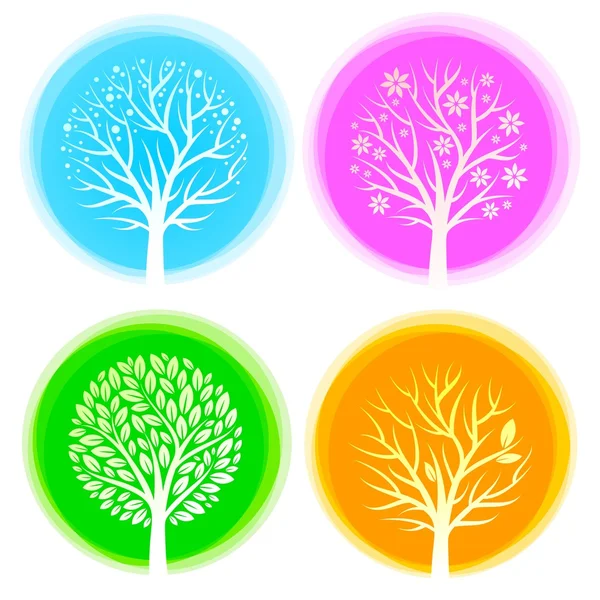 stock vector Four seasons vector trees