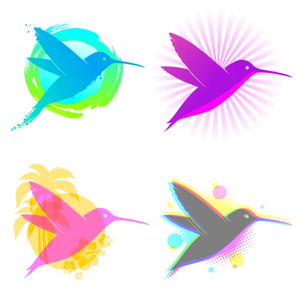 Emblemas de vector de colibrí — Vector de stock