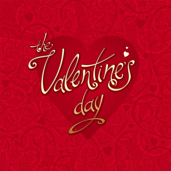 Valentines achtergrond & kalligrafie — Stockvector
