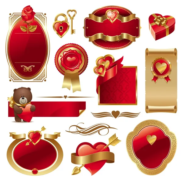 Валентины с сердцем — стоковый вектор