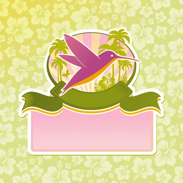Vecteur emblème de voyage tropical — Image vectorielle