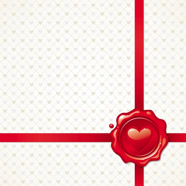 Valentinstag Hintergrund mit Siegellackstempel — Stockvektor