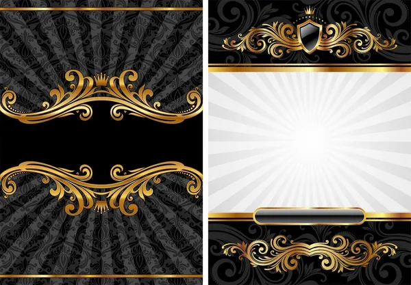 Золото и черный роскошный фон — стоковый вектор