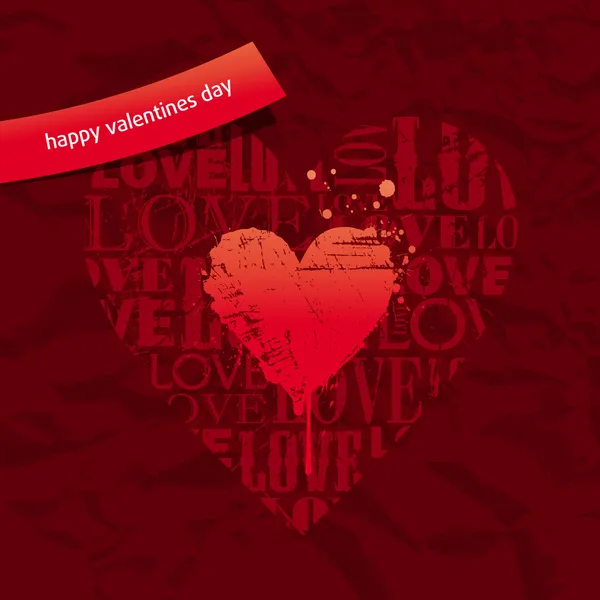 Valentinskarte mit Herzen — Stockvektor