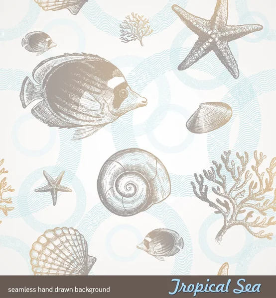 Seamless background - underwater fauna — Stock Vector