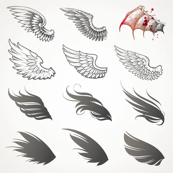 向量组的翅膀 — 图库矢量图片