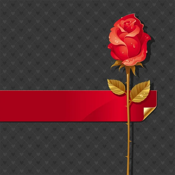 Valentines illustratie met roos — Stockvector