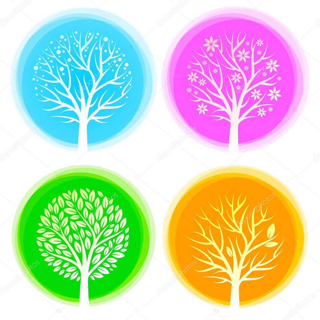 Four seasons vector trees