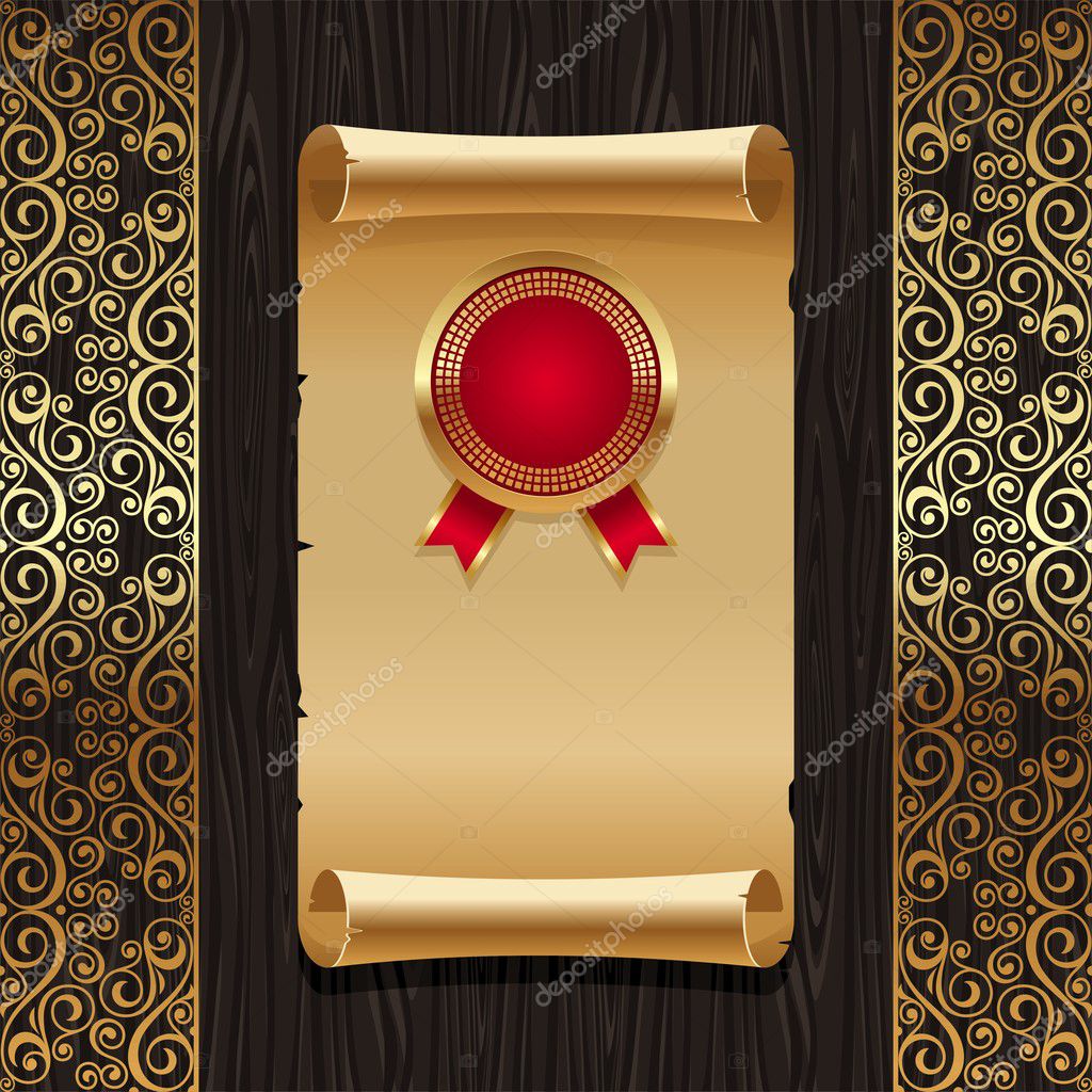 scroll with golden seal | 图库矢量图片 08 s-e-r-g-o #5409169