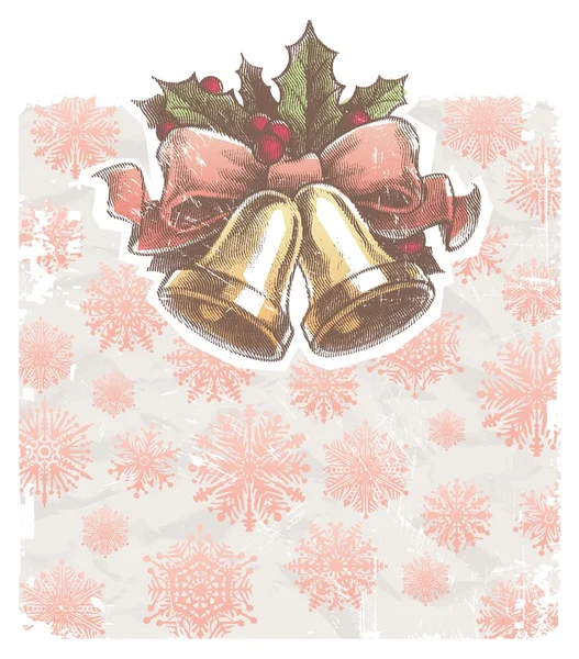 Εικονογράφηση φορέας Χριστούγεννα με κουδούνια χέρι που — Διανυσματικό Αρχείο
