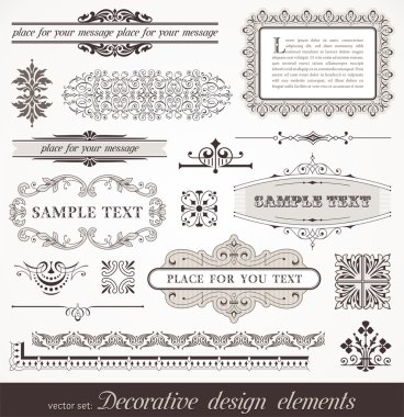 Vector decorative design elements & page decor clipart