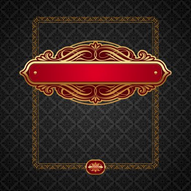 Vector illustration - Luxury golden vintage calligraphic framed labels clipart