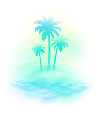 Vector illustration - Tropical island clipart