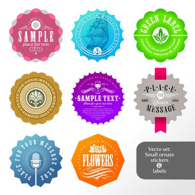 Vector set of small labels and stickers clipart