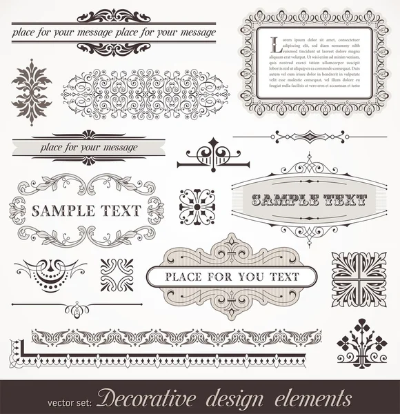 Elementos de diseño decorativo vectorial y decoración de página — Vector de stock