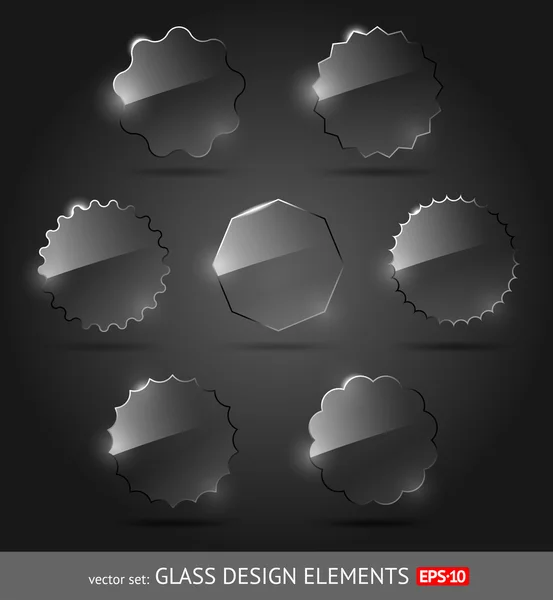 Conjunto vectorial de elementos de diseño de vidrio — Archivo Imágenes Vectoriales