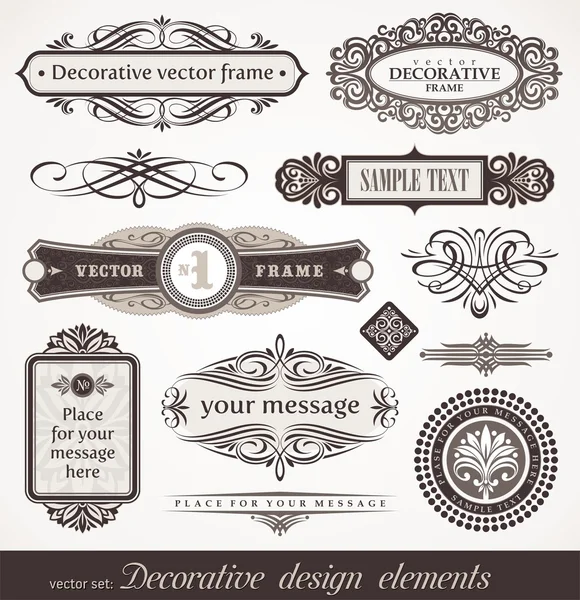 Elementos de design vetorial decorativo & decoração de página Gráficos Vetores