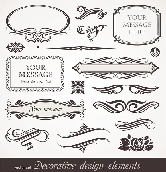 Vector dekorativa designelement & sida inredning Royaltyfria illustrationer