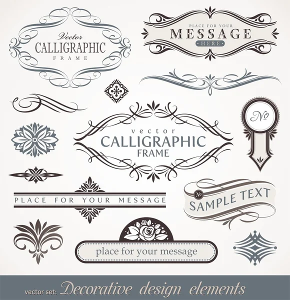 Éléments vectoriels de conception calligraphique décorative & décor de page Vecteur En Vente