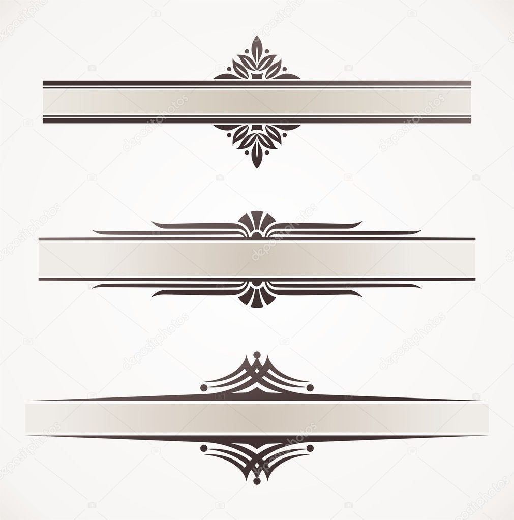 Decorative vector frames with ornamental elements