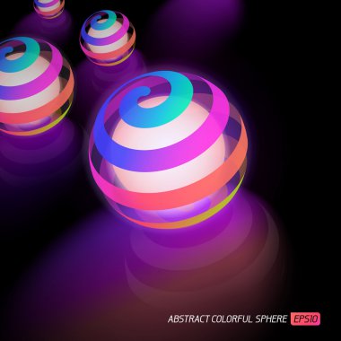 Abstract vector colorful luminous sphere clipart