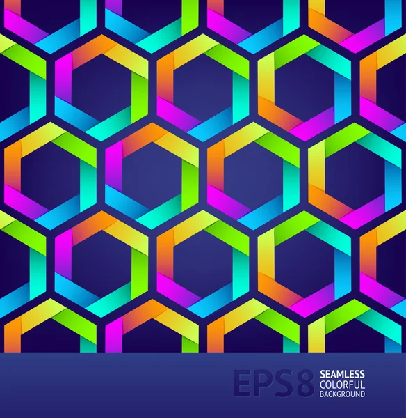 Abstract seamless background with colorful hexagons — Stock Vector