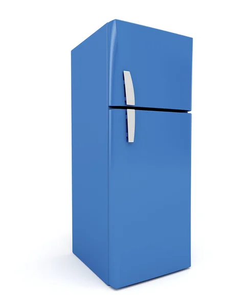 Голубой холодильник — стоковое фото