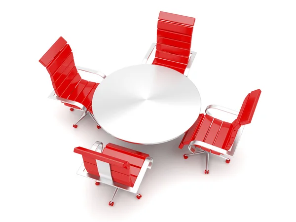 Крісла і круглий стіл — стокове фото