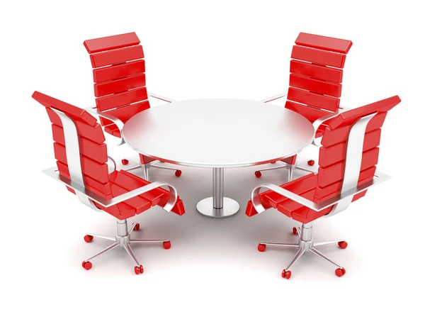Office armchairs and round table — Stock Photo, Image