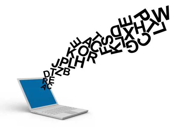 Letters from laptop — Stock Photo, Image
