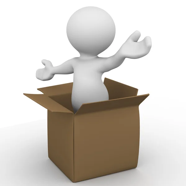 Man inside a box — Stock Photo, Image