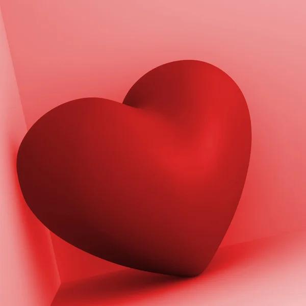 Corazón rojo en una habitación — Foto de Stock