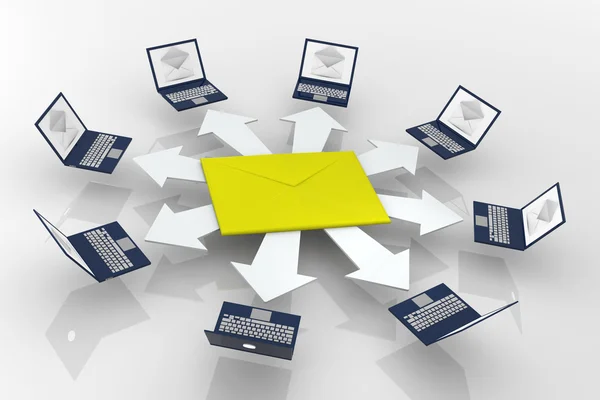 Sending e-mail — Stock Photo, Image