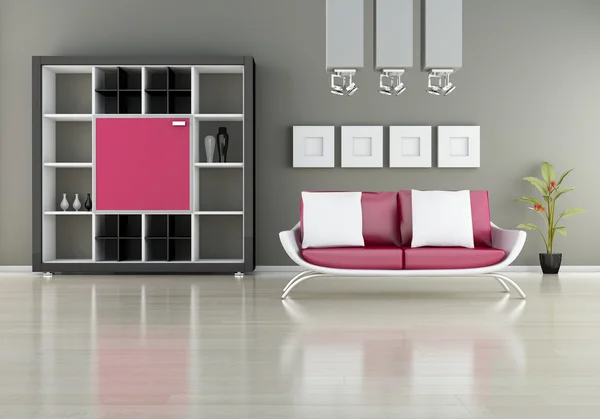 Sofa with bookshelf — Stock Photo, Image