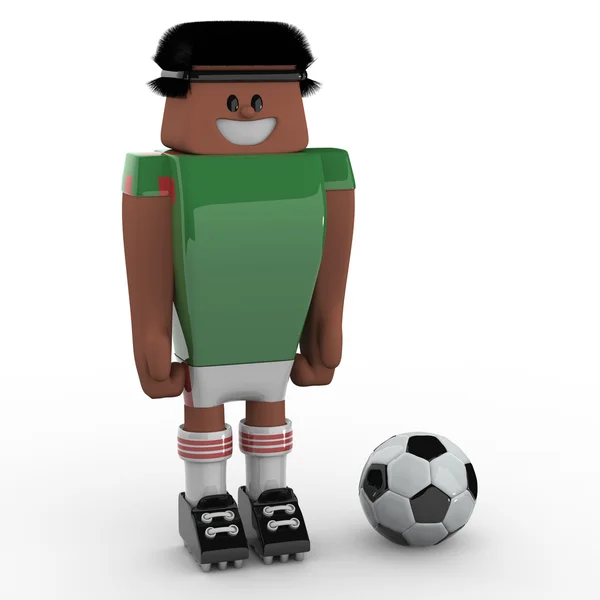 3d 足球运动员 — 图库照片