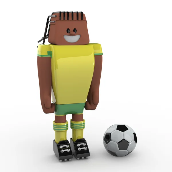 3 d のサッカー選手 — ストック写真