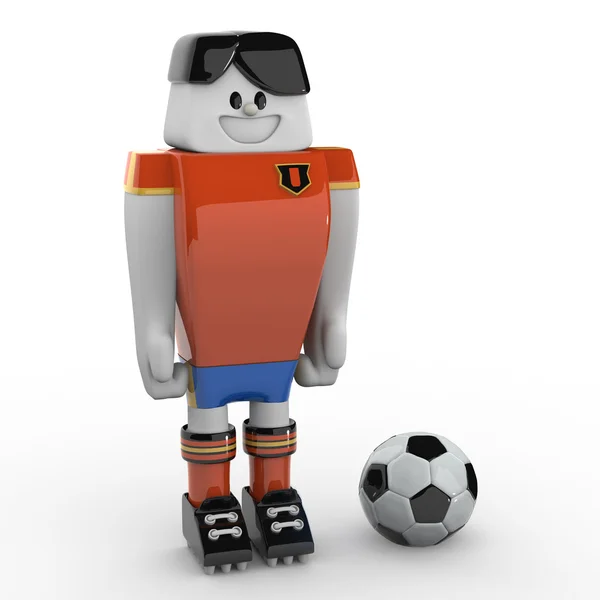 3d jogador de futebol — Fotografia de Stock