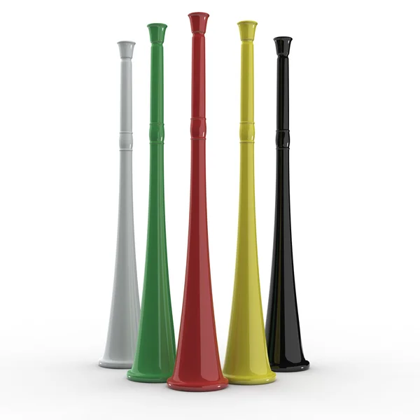 3d vuvuzela horns — Stock Photo, Image