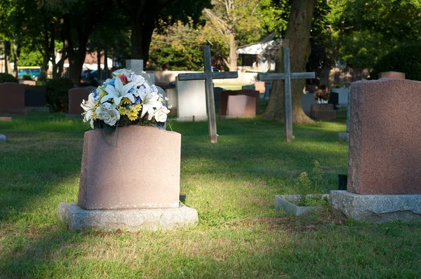 Cemetery in sun light Stock Image