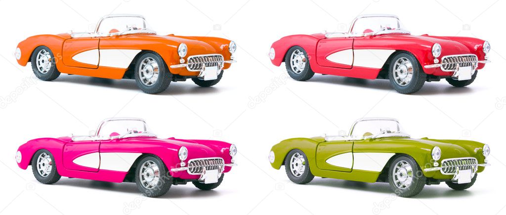 Set of four toy model cars