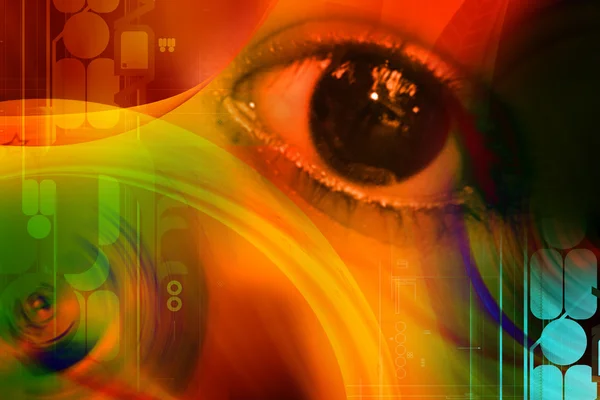 Ilustração digital do conceito de olho em fundo atraente — Fotografia de Stock