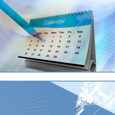 3D desktop calendar in attractive background clipart