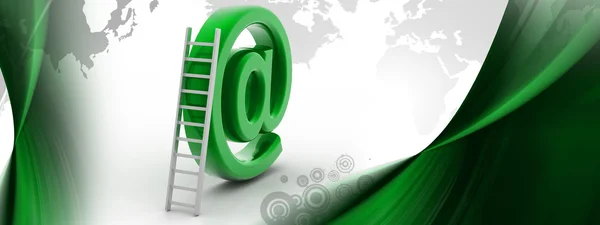 E-posta simgesi ve merdiven — Stok fotoğraf