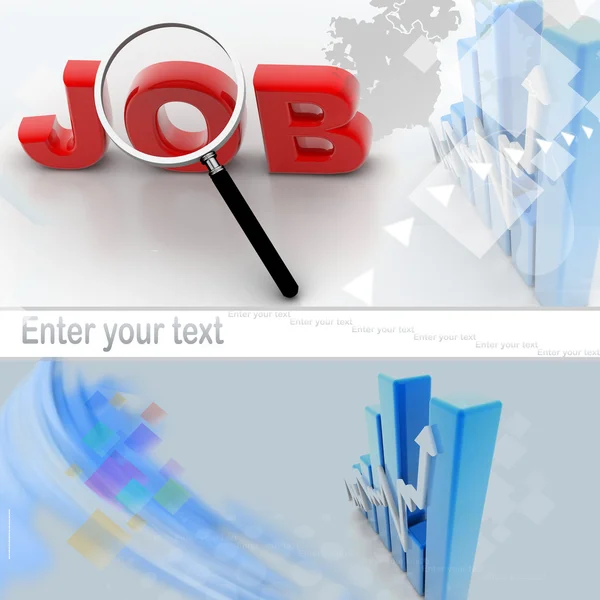 The word JOBS is magnified — Stock Photo, Image
