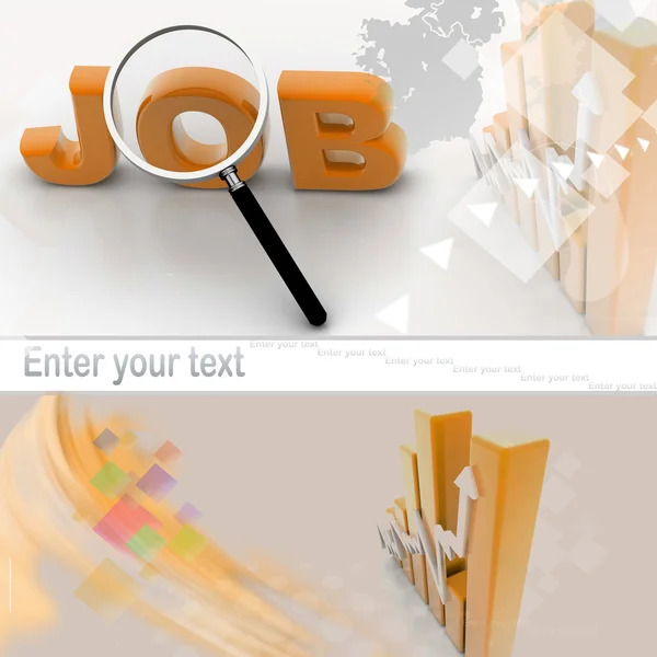 The word JOBS is magnified — Stock Photo, Image
