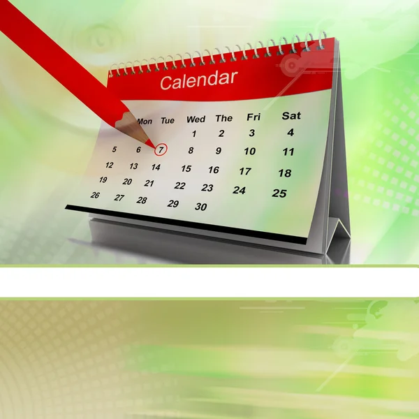 Calendario desktop 3D in uno sfondo attraente — Foto Stock