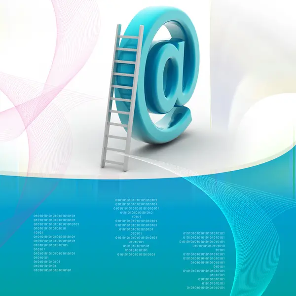 电子邮件符号和阶梯 — 图库照片
