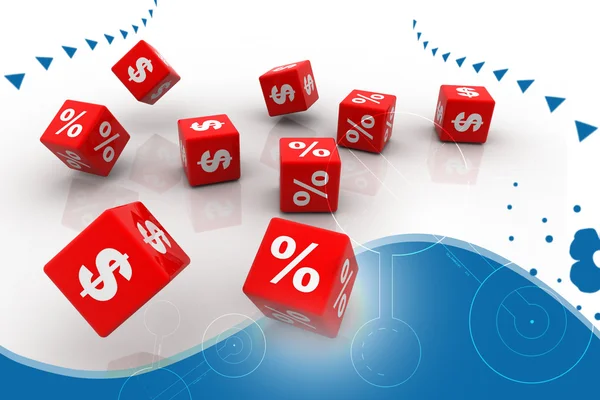 Symbols of percent cubes — Stock Photo, Image